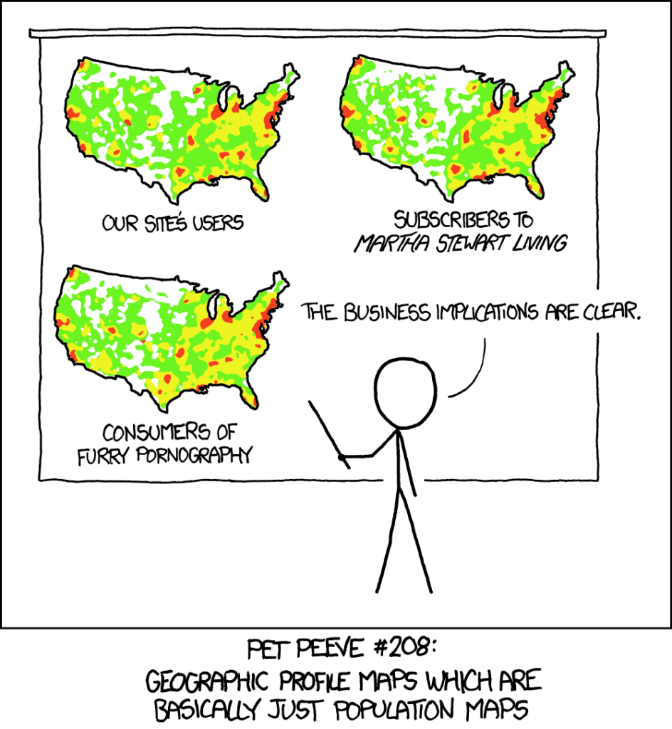 Geographic profile maps which are basiclly just population maps