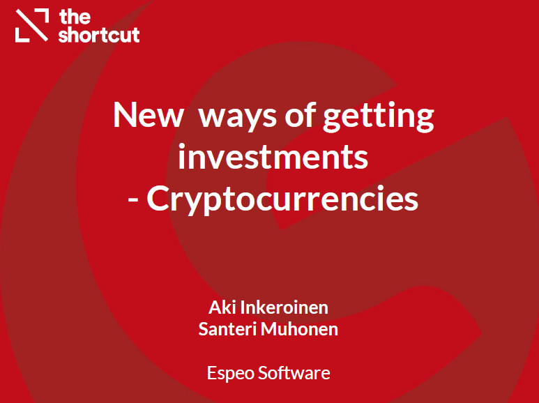New ways of getting investments - Cryptocurrencies